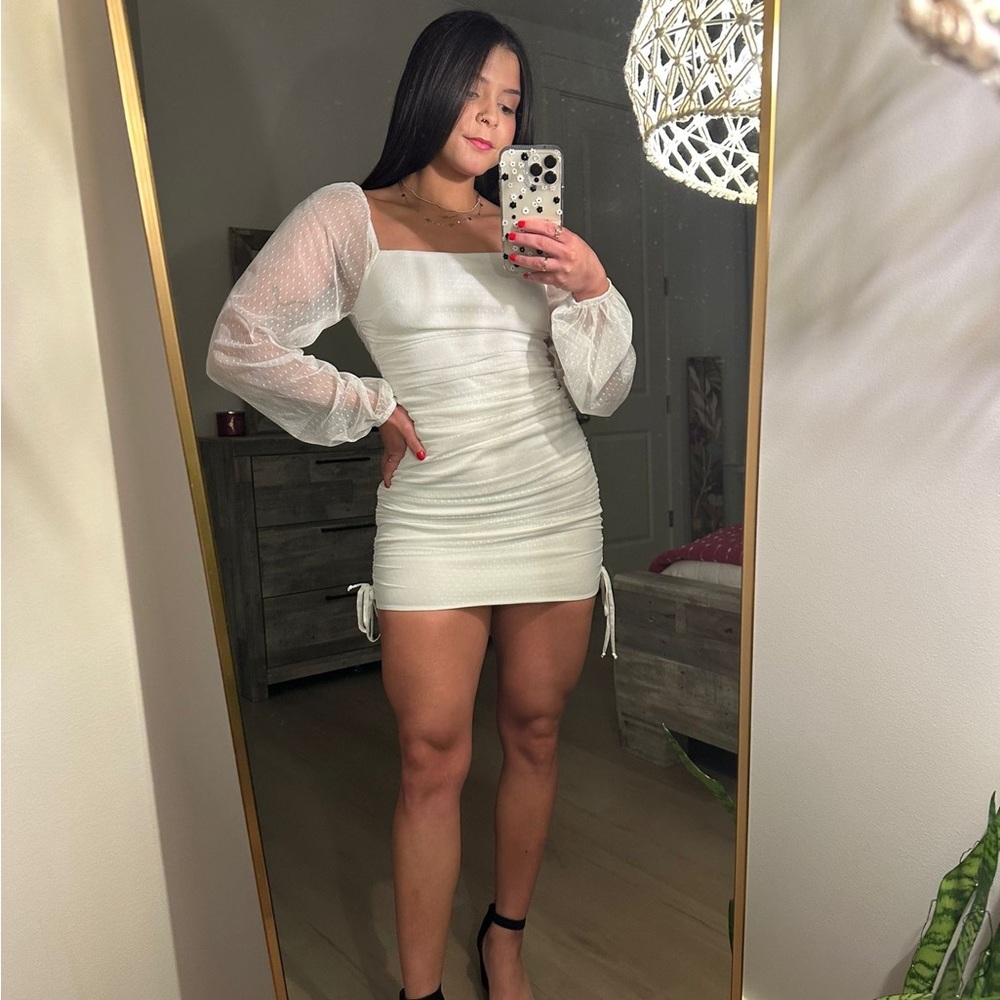 Mini Mesh White Dress